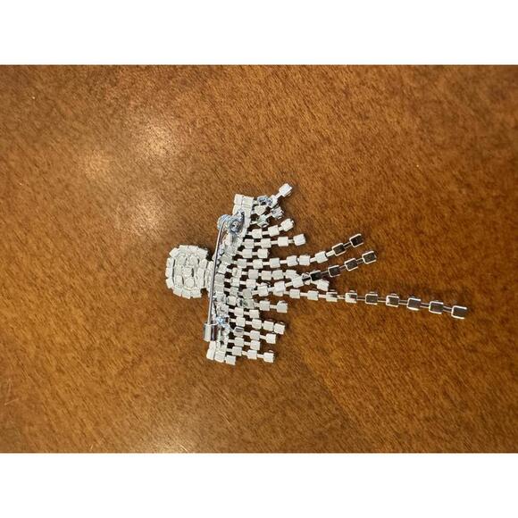 Vintage Rhinestone Ghost Brooch with Red Eyes - Picture 3 of 5